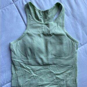 Lululemon Athletica Cropped Ribbed Racerback Tank — Mint Green